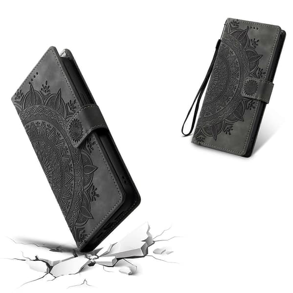 Til iPhone 14 Pro Cover Præget Totem Hudfølelse Tegnebog Læder Telefonbeskyttelse