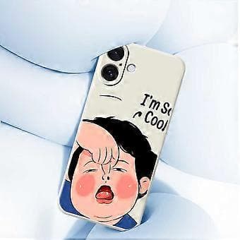 Kompatibelt cover til iPhone 17, Make Faces Kid-mønster, print, lige kant, TPU-bagside (Grøn)