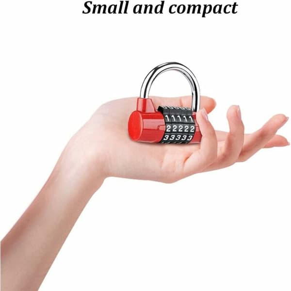 Combination Lock, 5-Digit Resettable Code, Durable, Compact, Easy to Install and Use, Safe, Gym Locker, Fence, Toolbox,