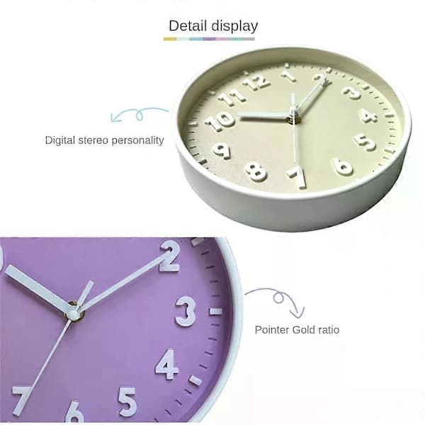 20 cm Silent Wall Clock Simple Digital Wall Clock Home Decor Cubic Digital Clock Quartz Wall Clock for Bedroom Dorm Ch Mint Green