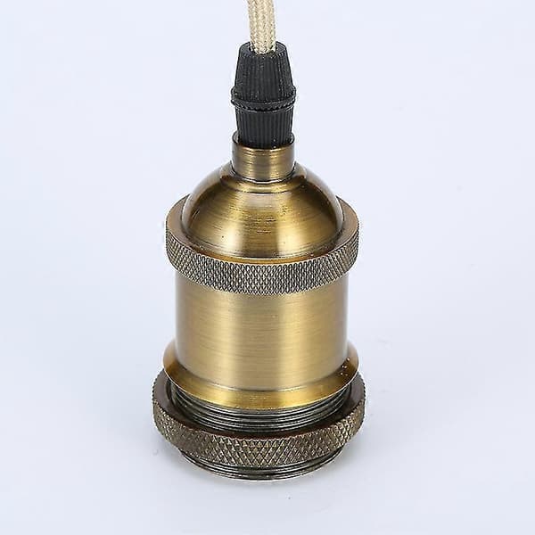 Pendant Lamp Metal Hanging Lamp E27 Lamp Holders with Cable, Lamp Holder Adjustable 90cm Bronze Braided Ceiling Hanging Socket, for Ceiling Lighting