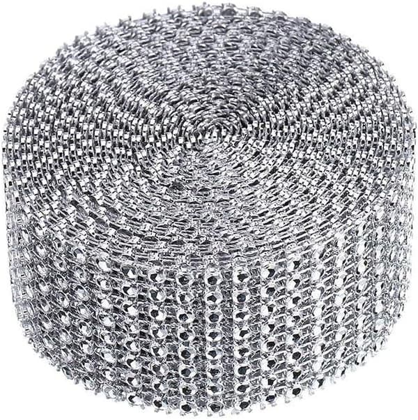 Sølv Rhinestone-bånd med diamanter, festdekorasjon
