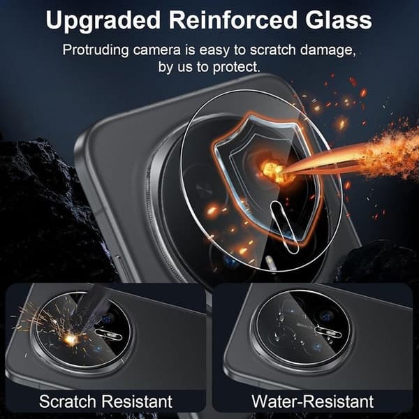 Tempered Glass Rear Camera Compatible with Honor Magic 8 Pro, Shock and Scratch Resistant 9H Transparent Transparent