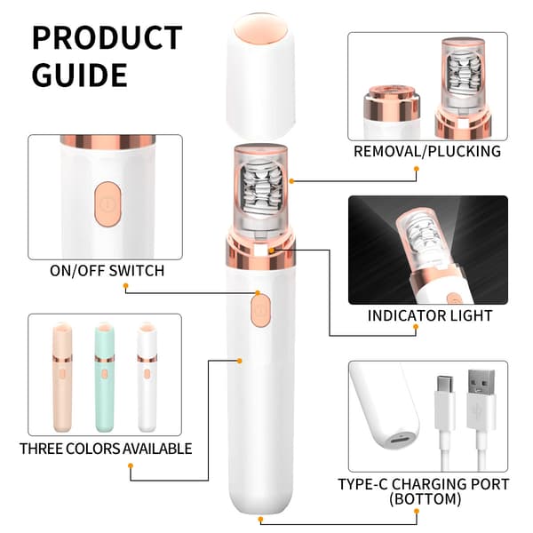 Epilator, 2-i-1 hårfjerningsapparat til kvinder, USB-genopladelig, bikinibarbermaskine (pink)