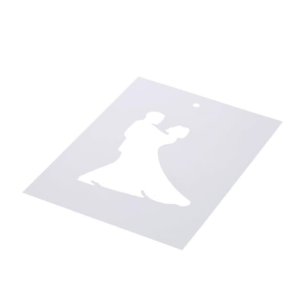 Kagestencil Dansende par 2 stk Vit white