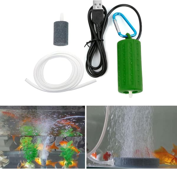 Mini Bærbar Akvarium USB Luftpumpe USB Oksygenpumpe USB Energisparer