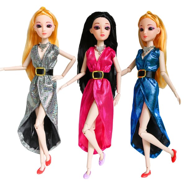 Barbie-modedragt, 3 dele, 3 dukketilbehør, til børn