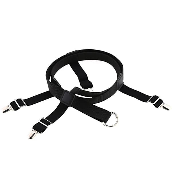 Elastisk nylonbælte til mænd og kvinder med strømpeholderclips til strømper, bukser og jeans - justerbar clips