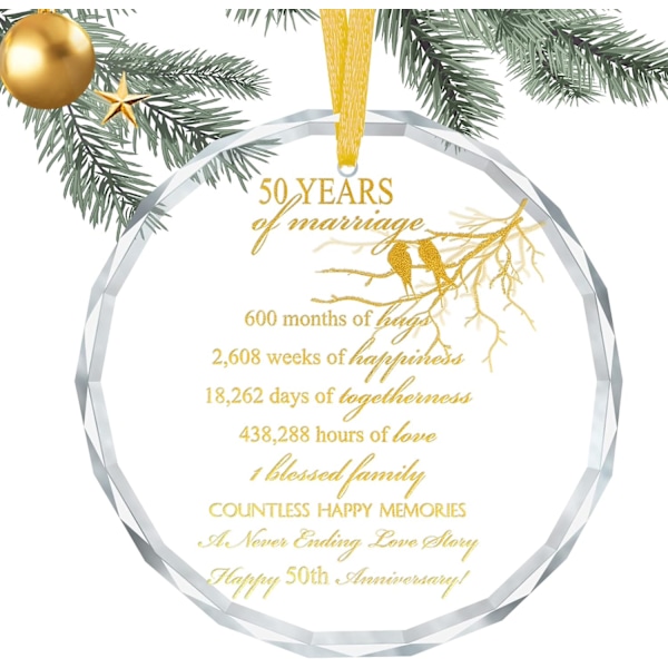 50-års bryllupsdag julepynt for gullbryllup