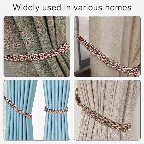 Handmade Knitted Curtain Tiebacks in Simple Style - Curtain Tiebacks and Accessories (Brown)
