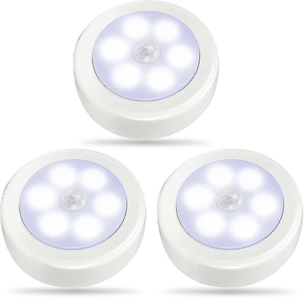 3-pack Motion Sensor Light Indoor, LED Closet Lights, Night Light Battery Operated, Battery Powered Cabinet Light, Wireless Wall Light Stick