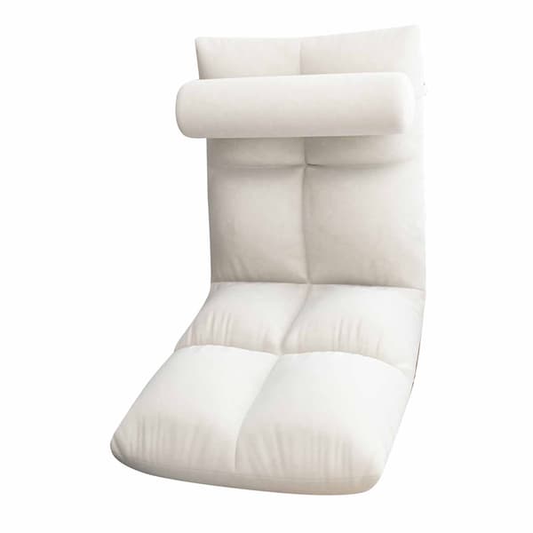 Gulvstol med ryglæn Foldbar sofa Stol Sleeper Bed Sofa Liggestol Gulv Gaming Stol Meditationsstol til voksne Hvid