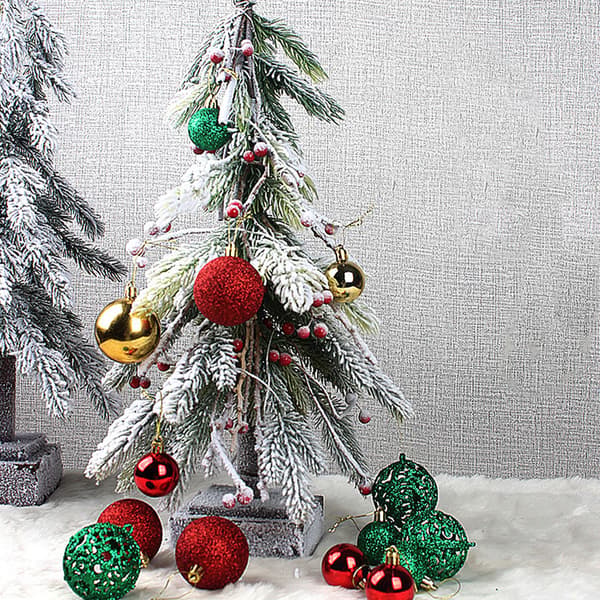 Christmas Tree Baubles 3-6 cm, 100 pcs White Christmas Tree Decorations