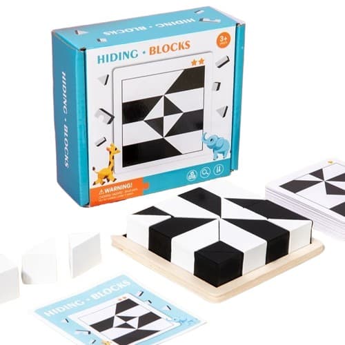 Montessori Træ Geometriske Form Puslespil Klodser til Børns Læring & Logiktræning[JUN]