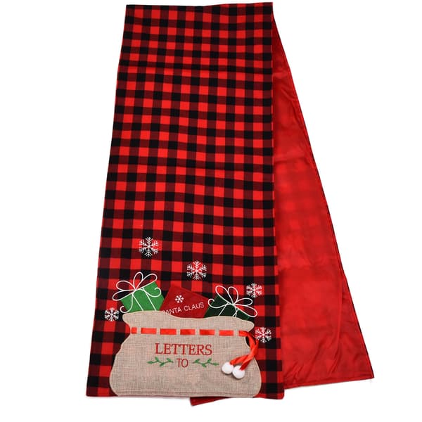 Borddug Rød Sort Ternet Flanel Design Enkel Generøs Elegant Julepynt