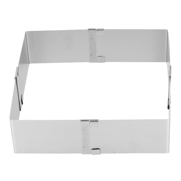 Rustfri Firkantet Mousse Ring Justerbar Kageform DIY Bageværktøj 10 til 18 cm
