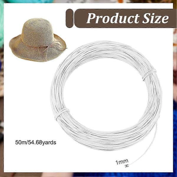 50m White Millinery Wire 1mm Diameter PVC Covered Iron Stem Wire for DIY Sewing Accessories