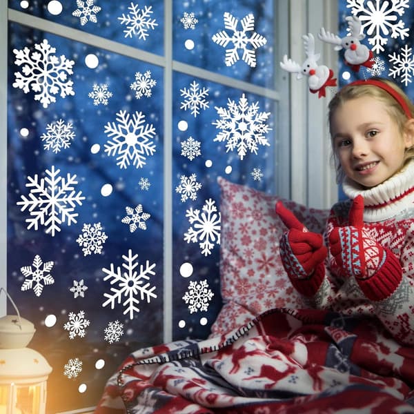 Reusable Christmas Window Decals - Christmas Window Stickers - Christmas Window Clings