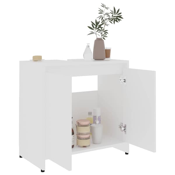 vidaXL Badeskap hvit 60x33x61 cm konstruert tre Vit white