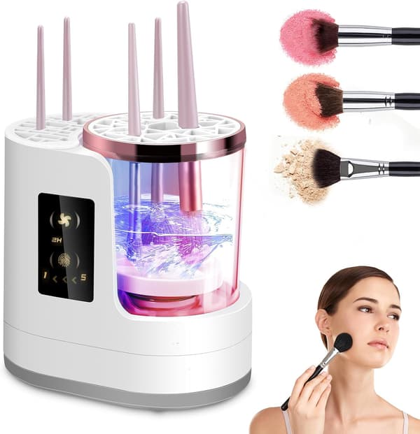 Automatic Makeup Brush Cleaner, 3-in-1 Device with Automatic Drying and Storage Function