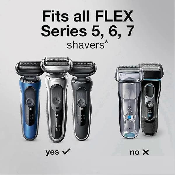 EasyClick erstatningshoved til Braun Series 5, 6, 7 elektrisk barbermaskine 5035s, 5049cs, 6040cs, 6072cc, 6090cc, 7025s, 7027cs, 7089cc Sort