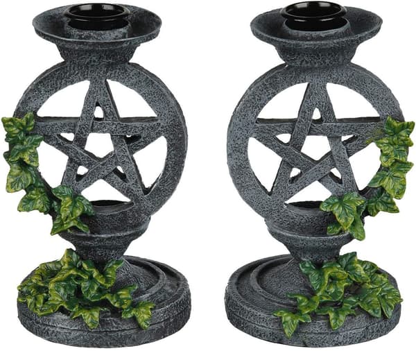 NEM5177 5,5 \" Grå Pentagram Lysestake