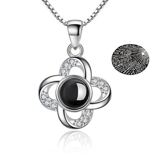 Halsband - Jag älskar dig - Projektion 100 språk - Silver - 40 cm - Alla hjärtans dag-present
