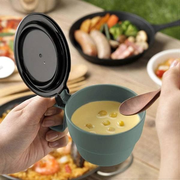 Hopfällbar Vattenkopp - Rostfritt Stål Silikon Vikbar Kopp - Återanvändbara Drickmuggar för Vandring, Resor och Picknick