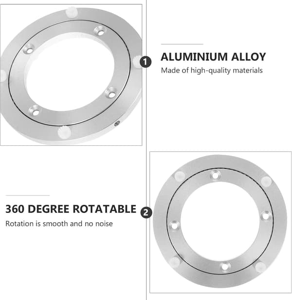 1 stk (12 cm) Roterende Lat Turntable Tungt Aluminium