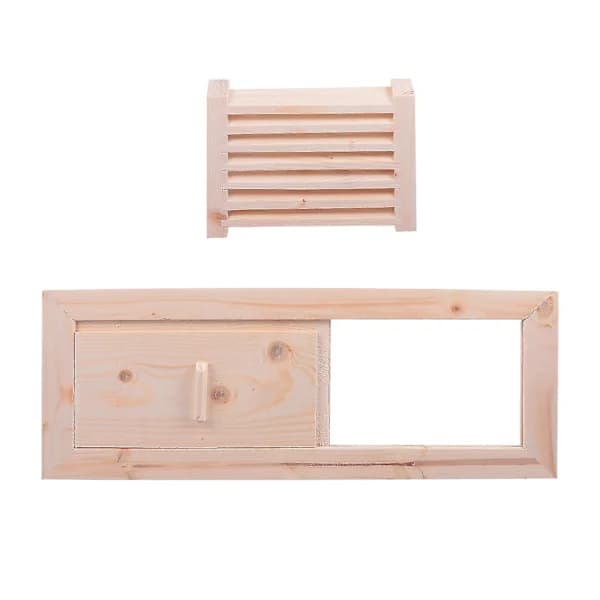 1 sett badstuventilasjonsluker gitter ventilasjonspanel badstueutstyr beige 34x12,5 cm
