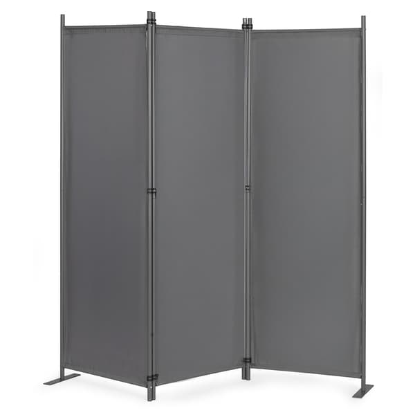 Sammenleggbar 3-panels Hage- og Romdeler 167x164 cm Grå MultiGarden