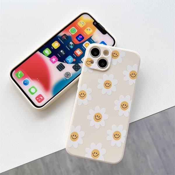 Sunflower Smile Cute Flower Phone Case for Apple iPhone 12 Smooth