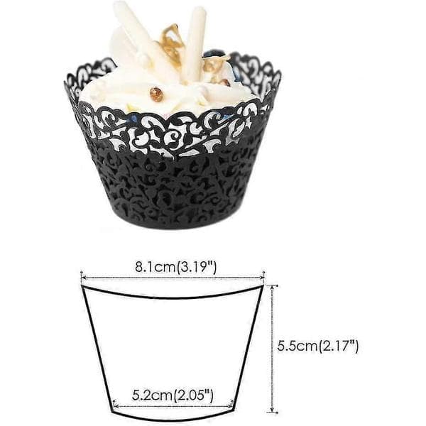 50 st Cupcake-formar Konstnärliga Bakformar Filigran Vinranka