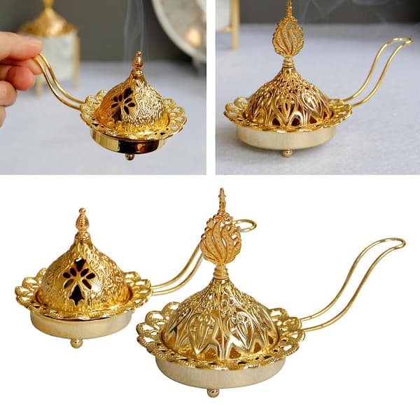 Røgelsesbrænder Ornament Dekor Kegle Røgelsesholder til Kontor Ramadan Soveværelse 7x12.5cm