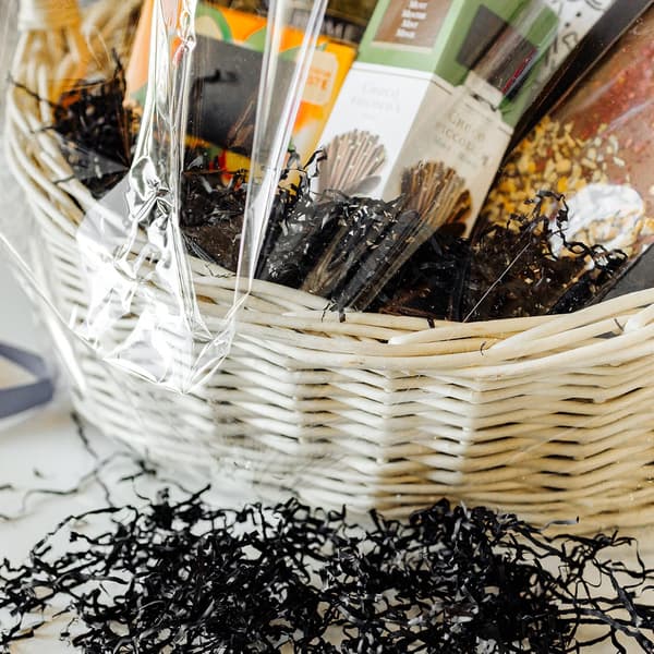 200g Krossat Strimlat Papper Svart Kraftpapper - Julförpackning - Krossad Förpackning - Presentförpackningsfyllning - Tom Fylld Korg