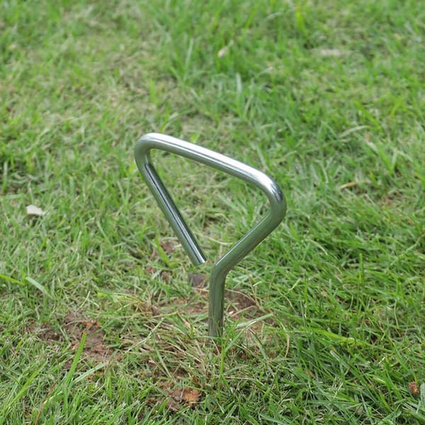 Markskrusett for trampolinemarkforankring - galvanisert og rustfri markskrue for trampoliner, hager, husker, campingplasser, robuste stropper