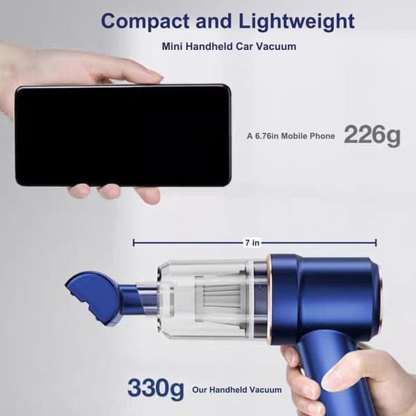 Kraftfuld trådløs bilstøvsuger - Våd/tør håndstøvsuger 120W med 5 tilbehørsdele