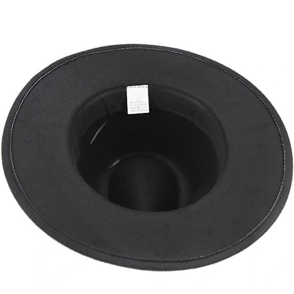 Elegant hatt for kvinner, sammenleggbar ullfilt Outback-hatt, britisk stil, hodeplagg med bred brem og belte, kaffe