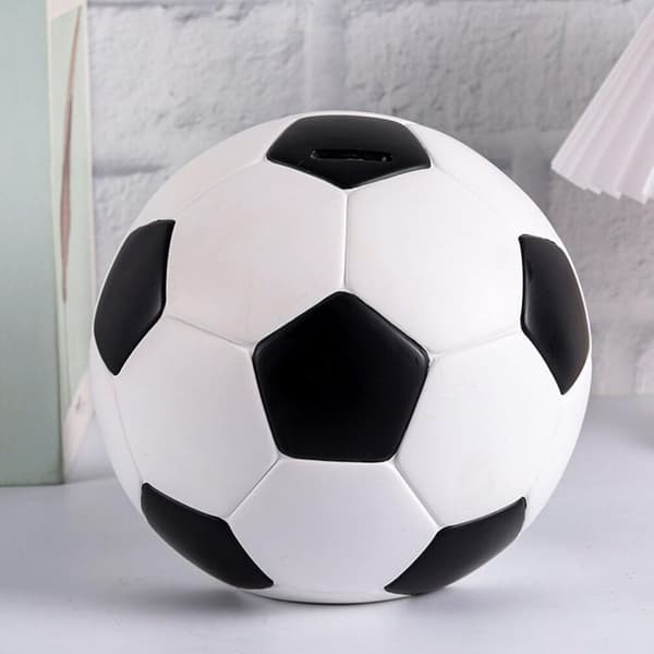 Fotboll spargris, tecknad spargris, julklapp