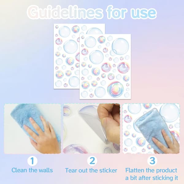 2PCS Bubbles Wall Decals for Bedroom, Kids Wall Decals, Nursery Decoration, Stitch Wall Decals for Bathroom