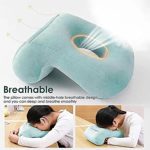 Face Down Pillow | Comfortable Soft Sleeping Pillow with Armhole, Donut Shaped Face Pillow Massage Headrest Facedown Desk Neck Pillow for Nap