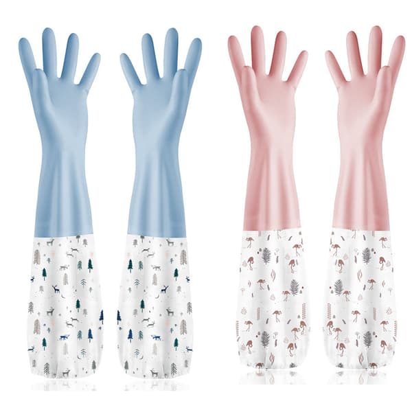 Two Pairs of Rubber Gloves for Gutter Cleaning - Long Arm -