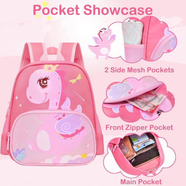 Student Backpack Lightweight and Waterproof Cute Dinosaur Kids Backpack Suitable for 2-6 Years Old