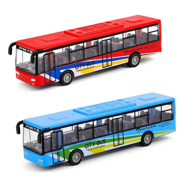 Højkvalitets seje buslegetøj med pull-back-funktion, simulerer udsøgt og interessant karosseri til børn, bus til småbørn