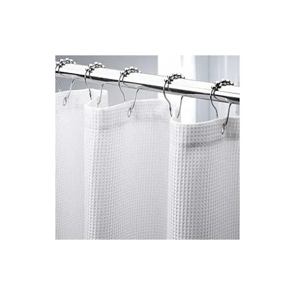 180*210cm Extra Long Waffle Pattern Shower Curtain, Heavy Fabric Sh