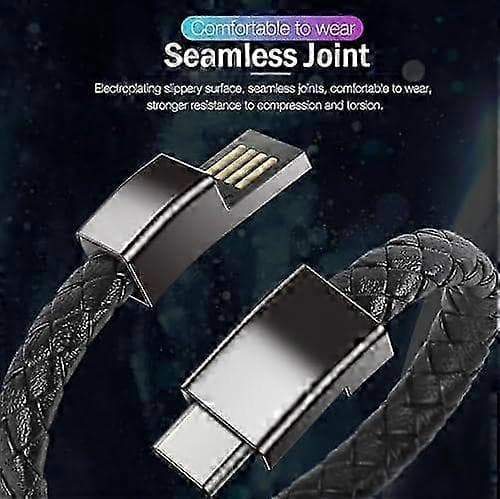 Læderarmbånd Smart Armbånd USB-opladning USB Bærbar Rejseoplader til Mænd Kvinder Android/iPhone