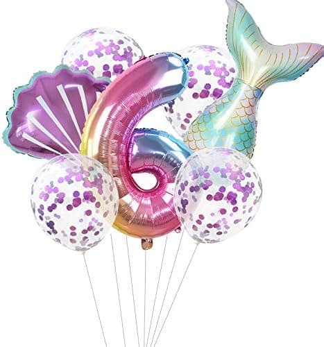 Ballongsett med havfrue-tema - For barns 6-årsdag