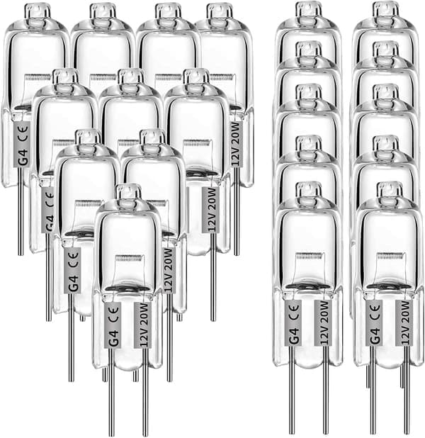 G4 Halogenpærer 20W 12V Varm Hvid - 12-pak [JUN]
