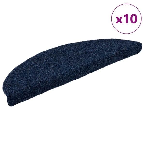 vidaXL Stair Mats Self-Adhesive 10 pcs 56x17x3 cm Navy Half-Round Blå blue