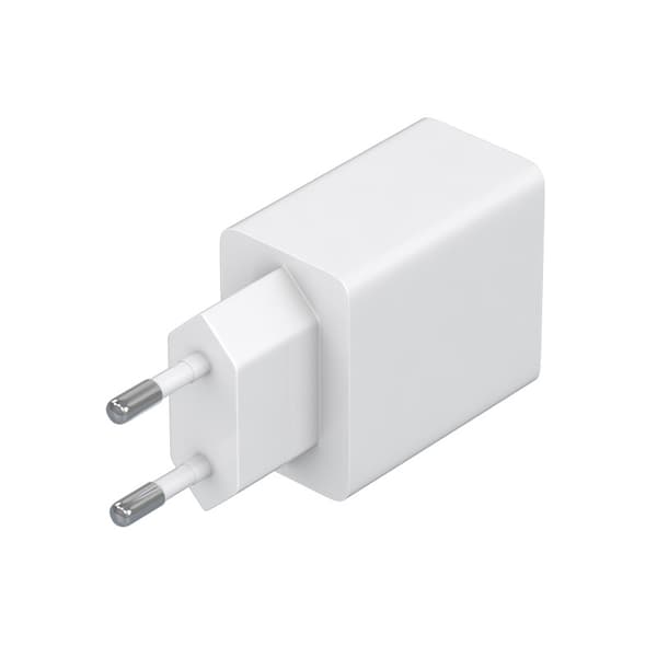 USB-seinälaturi, 2x USB-A, 2 A, enintään 12 W, valkoinen Valkoinen Vit